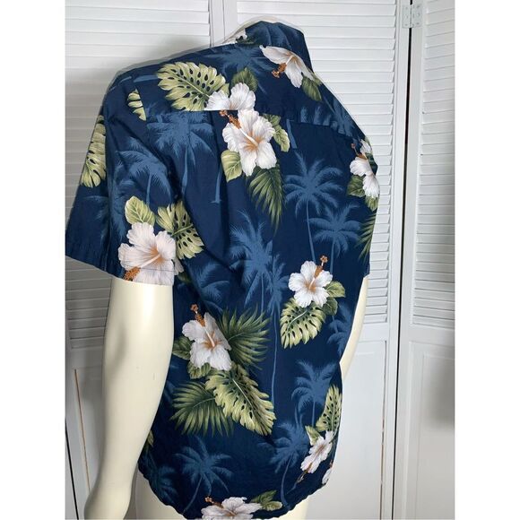 Pacific Legend Blue Hawaiian Button Down Shirt Medium - Picture 2 of 5
